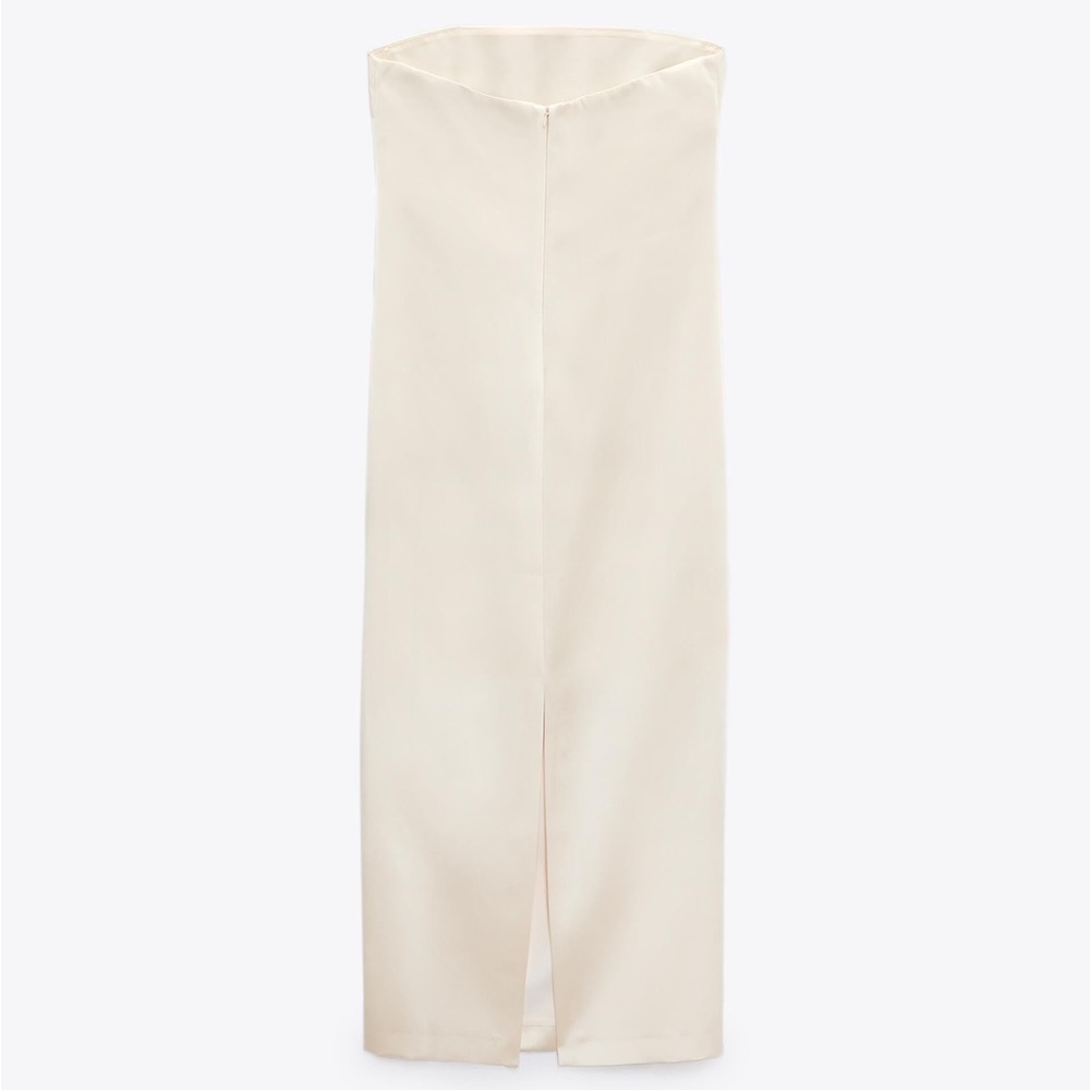 Zara Satin Effect Dress, S, Vanilla - Picture 6 of 8